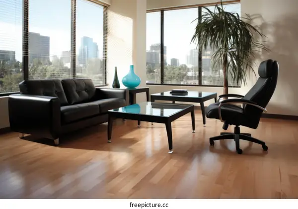 Office furniture in a modern office