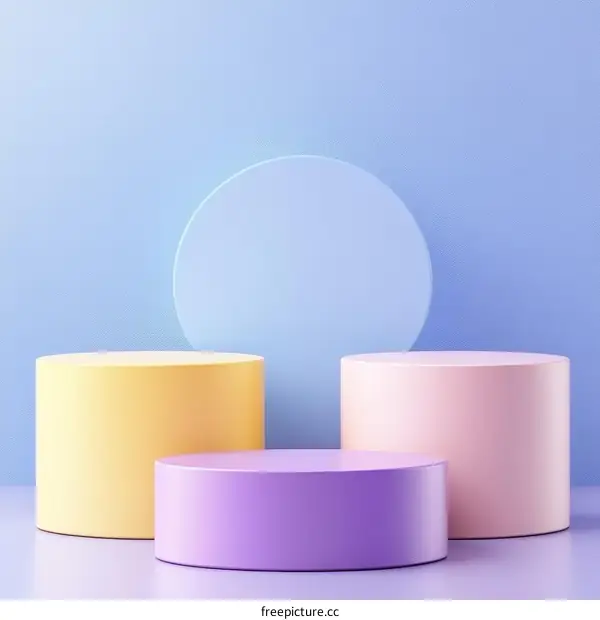 Pastel Color Cylindrical Display Stands