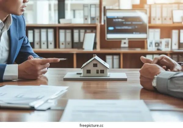 Realtor showing house plans to clients