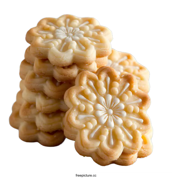 [Transparent Background PNG]A stack of iced sugar cookies