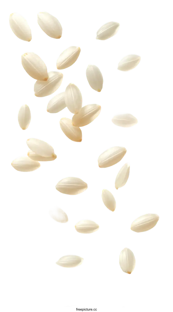 [Transparent Background PNG]Falling Grains of White Rice
