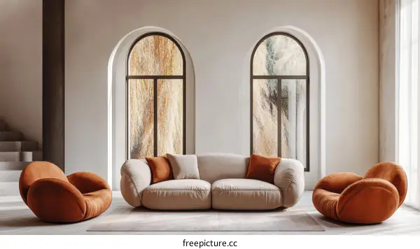 Modern Living Room Interior Design with Cozy Furniture