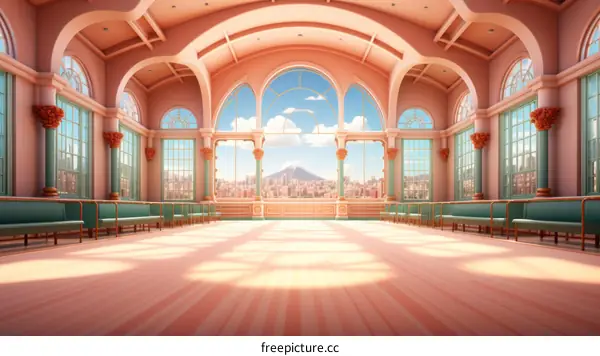 Pink and White Pastel Kawaii Ballroom