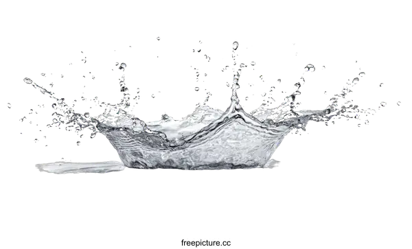 [Transparent Background PNG]Water Splashing on White Background