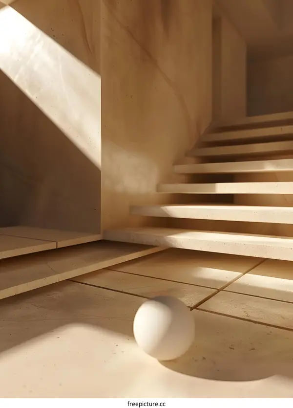 Minimalist Interior Design With Staircase and Light