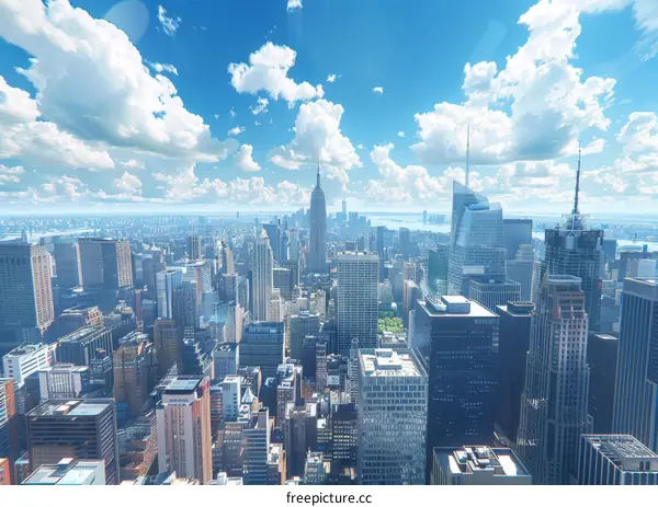 Iconic New York City Skyline with Empire State Building