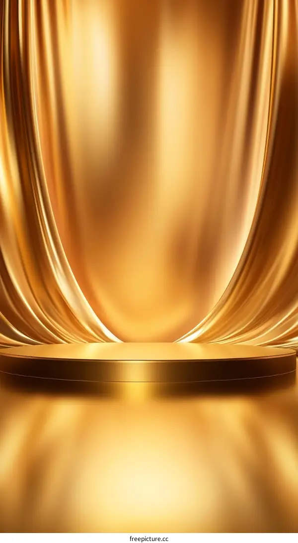 Golden Stage Display Podium Illustration