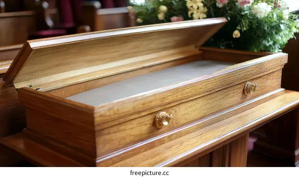 Wooden Lectern with Open Lid