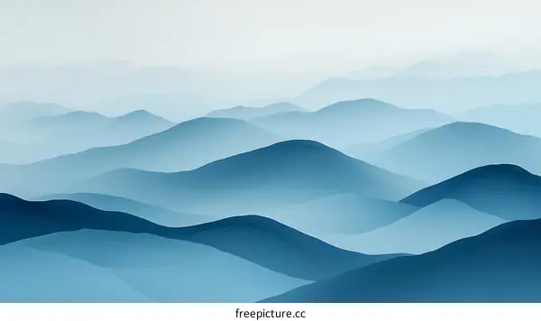 Abstract Blue Mountain Landscape Design