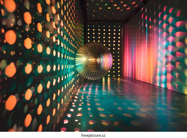 Disco Ball Lights Reflecting on Walls