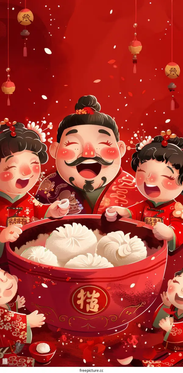 A family reunion dinner on Chinese New Year's Eve