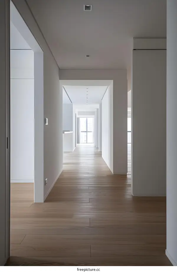 Minimalist Modern White Hallway Interior Design