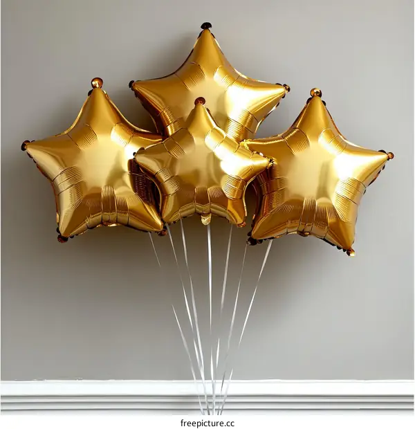 Gold Star Balloons Festive Decoration