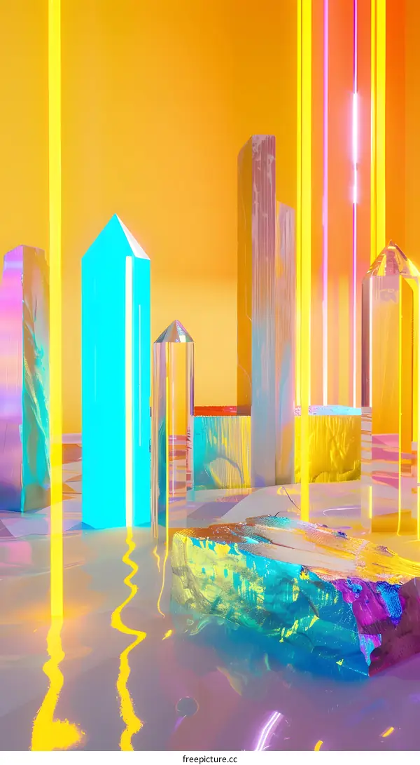 Abstract Neon Geometric Shapes