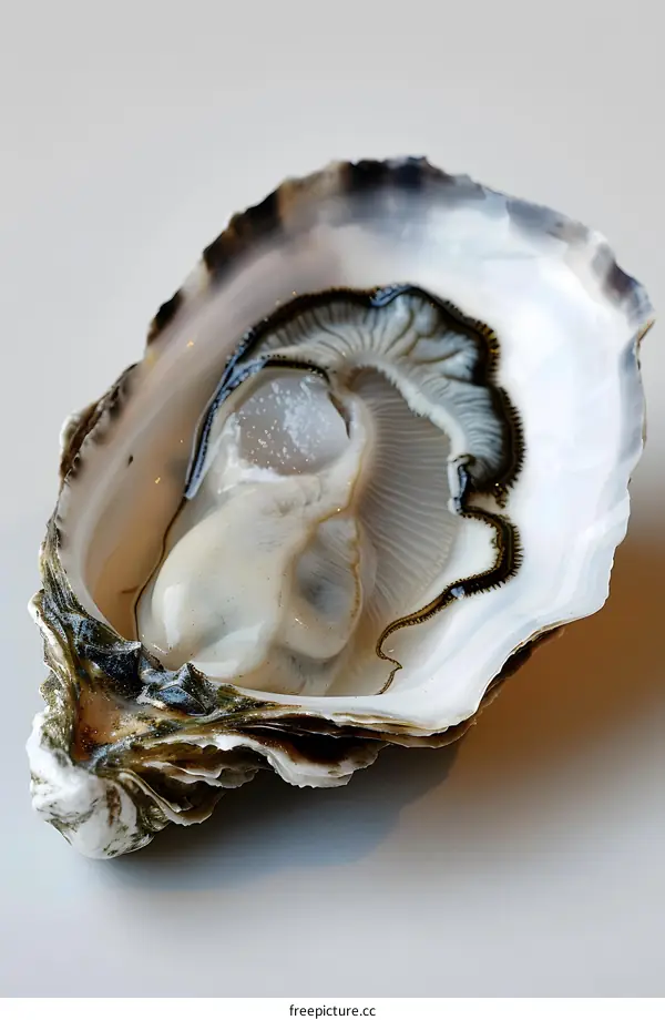 Close up of an open oyster