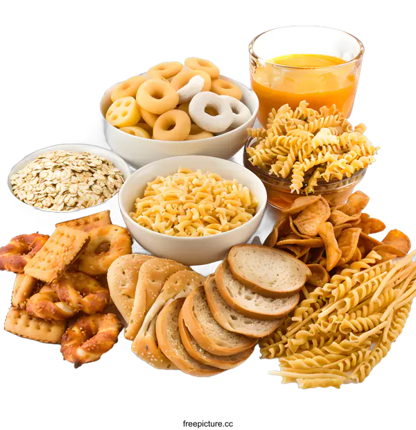 [Transparent Background PNG]Assortment of Carbohydrates Food Products