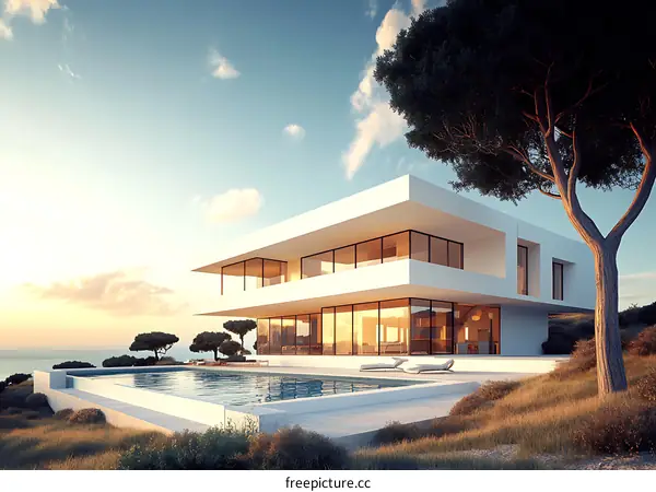 Modern Seaside Villa with Pool and Panoramic Views