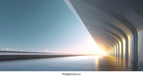 Modern Futuristic Architectural Tunnel Perspective