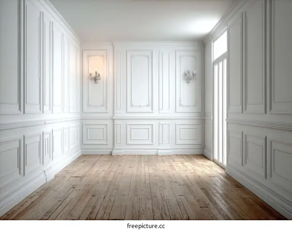 Elegant White Paneled Room Interior Design