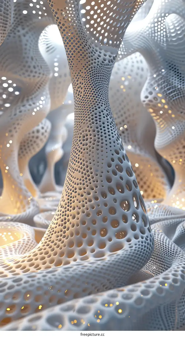 Abstract Architectural Design with Perforated Texture