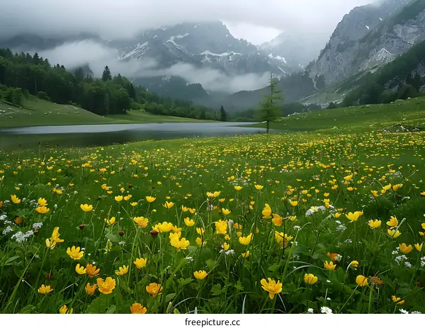 Yellow Wildflowers in the Alps