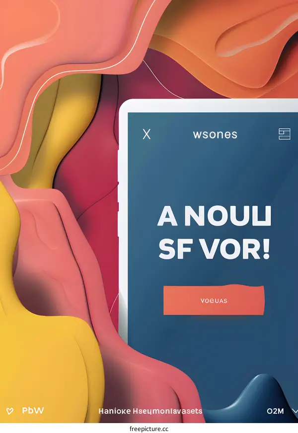 Abstract Phone App Design with Colorful Background