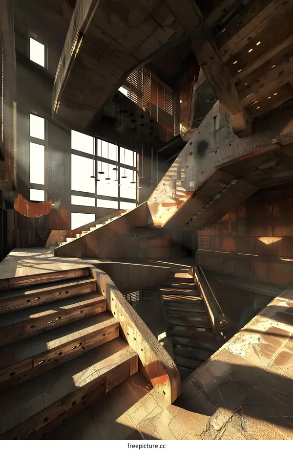 Abstract Concrete Staircase Architecture Design