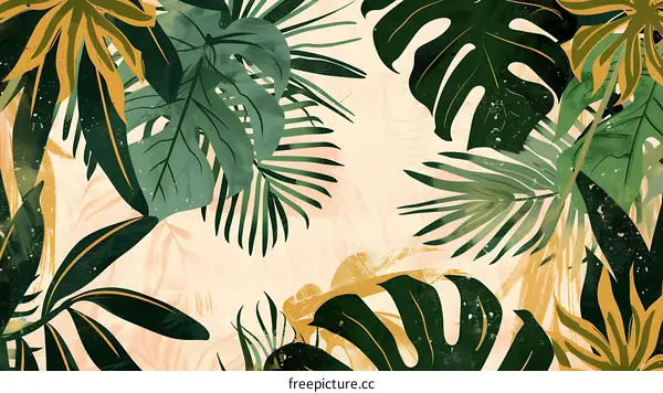 Tropical Leaves Background Abstract Art Illustration