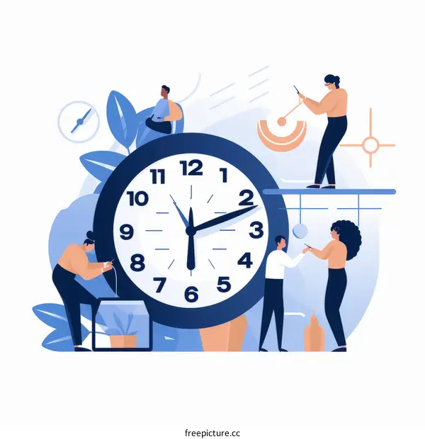 Diverse Team Building a Clock: Teamwork and Time Management