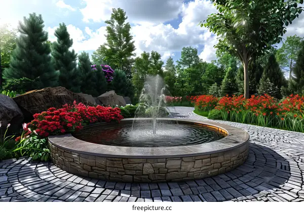 A Stunning Outdoor Garden Fountain Design