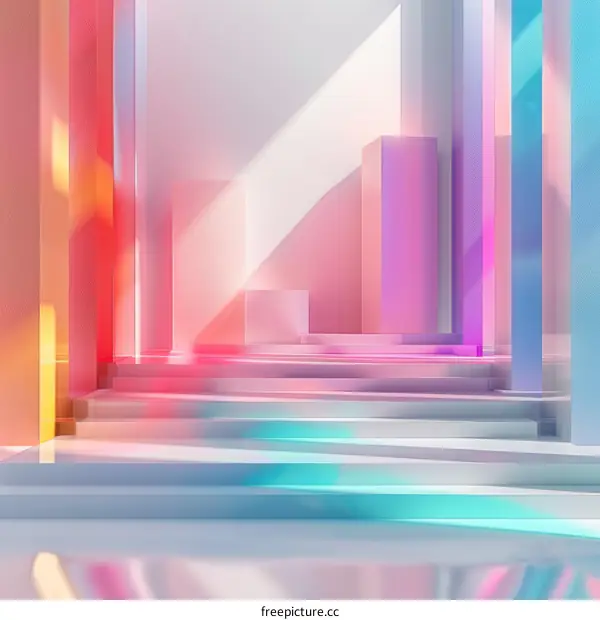 Abstract Geometric Structure with Pastel Color Palette