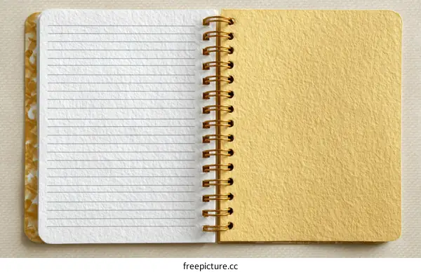 Open Spiral-Bound Notebook with Lined Paper