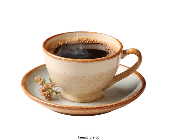 [Transparent Background PNG]A cup of hot coffee with steam