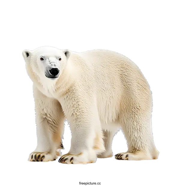 [Transparent Background PNG]White Polar Bear Standing on White Background