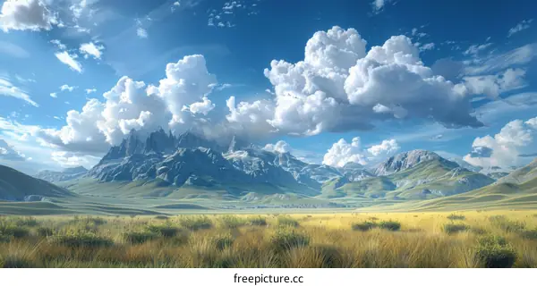 Stunning Mountain Landscape Under a Sky of Clouds