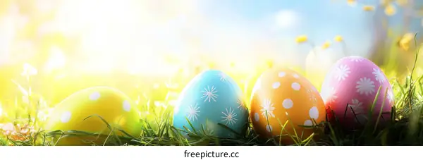 Easter Eggs in a Sunny Meadow