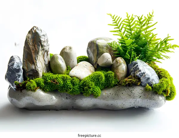Green Moss Rock Garden Decoration
