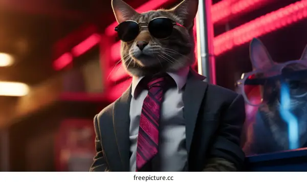 Feline in a Suit and Shades