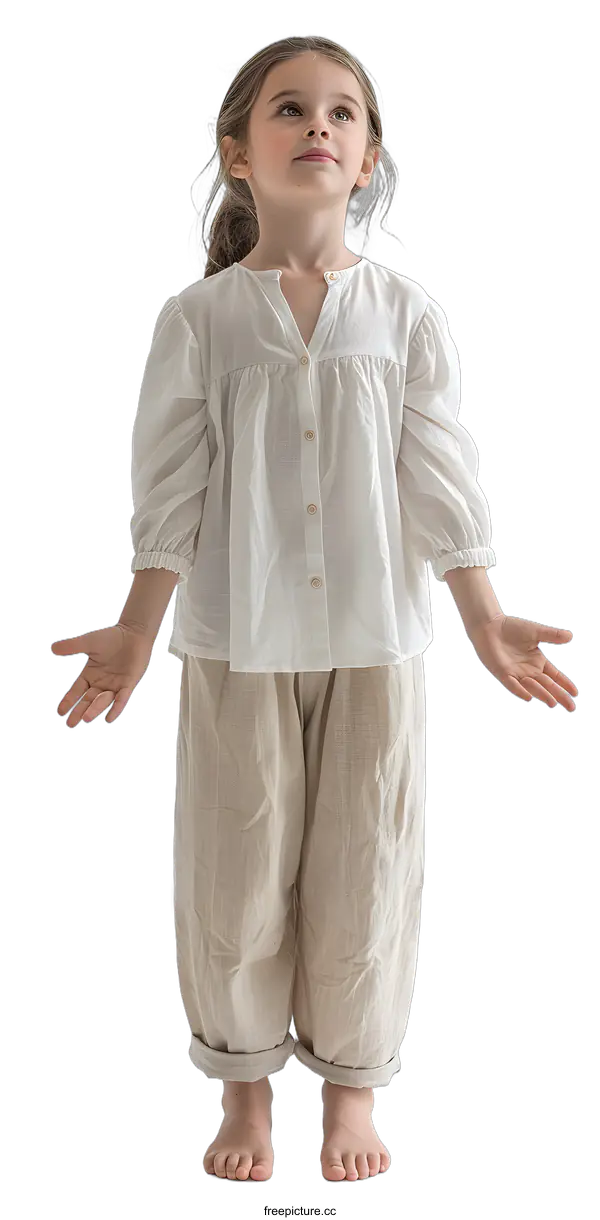 [Transparent Background PNG]little girl standing with open arms