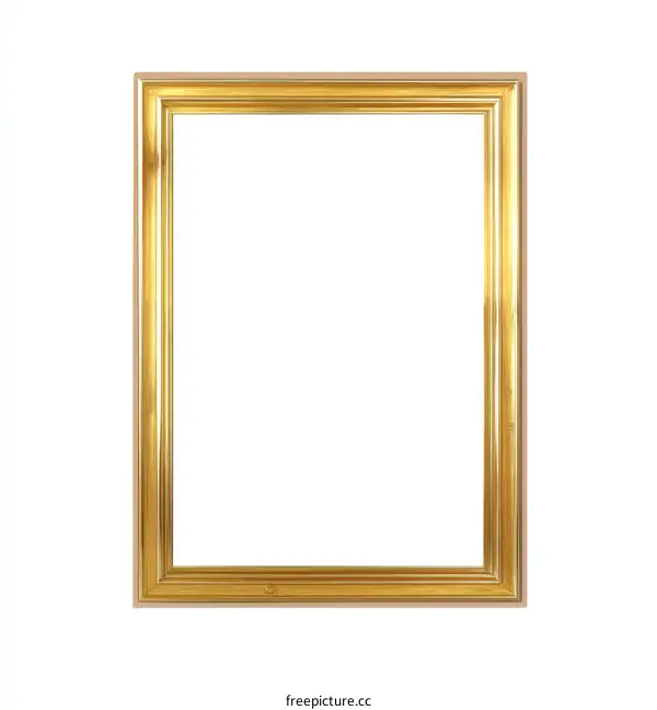 Golden Decorative Picture Frame Isolated on White Background