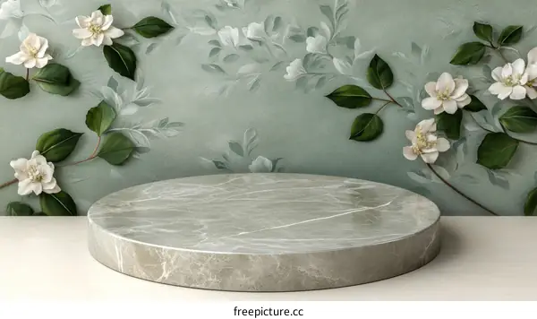 Elegant Floral Marble Display Stand