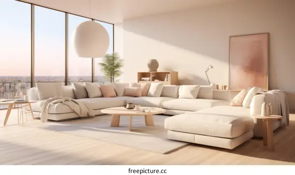 Spacious Living Room with Abundant Daylight and Luxurious Seating