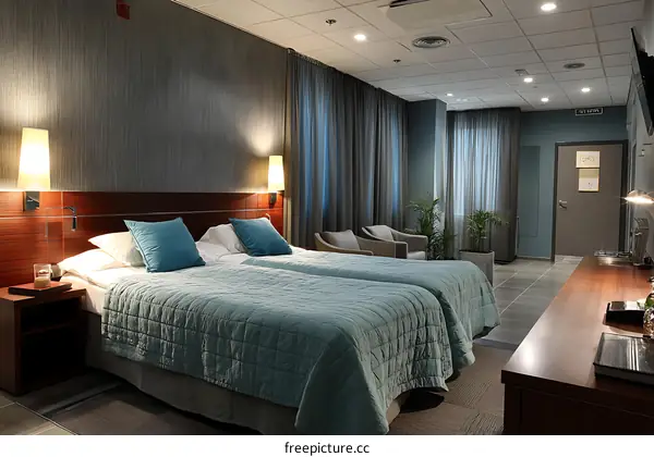 Modern Hotel Twin Bed Room Interior Design