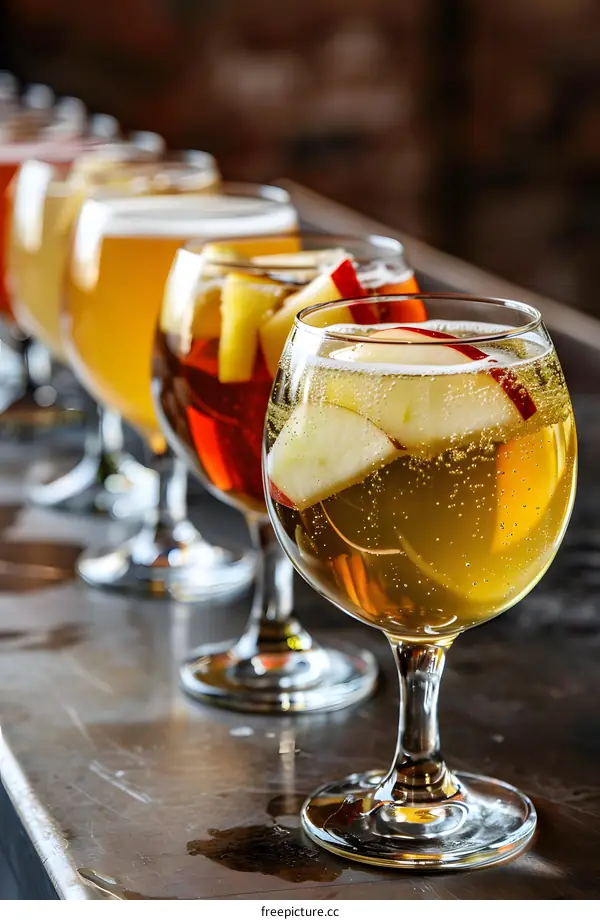 Apple Cider Cocktail Drinks in Glasses