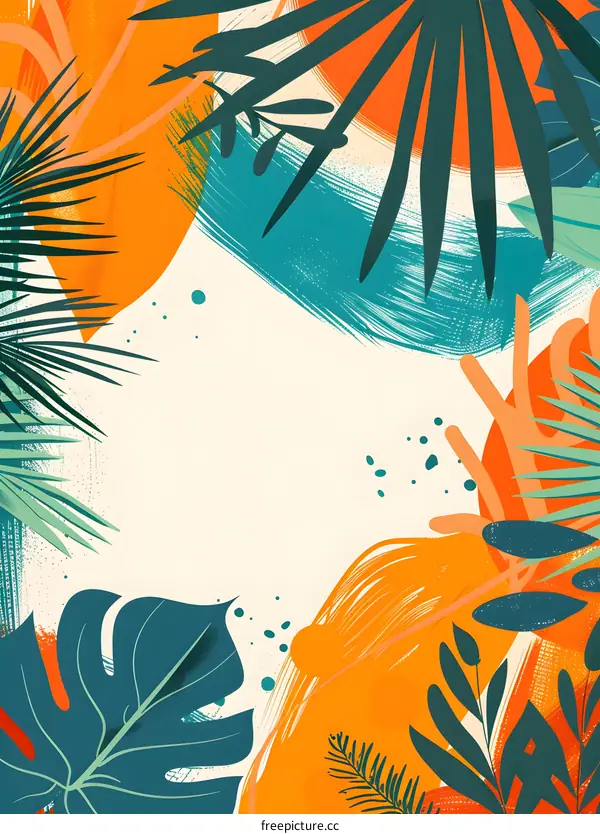 Tropical Leaves Abstract Background Illustration