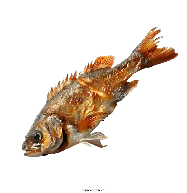[Transparent Background PNG]Grilled fish on white background