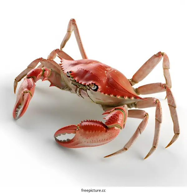 Red Crab on White Background
