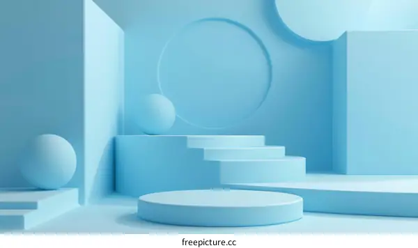 Blue Geometric Shapes Abstract Background