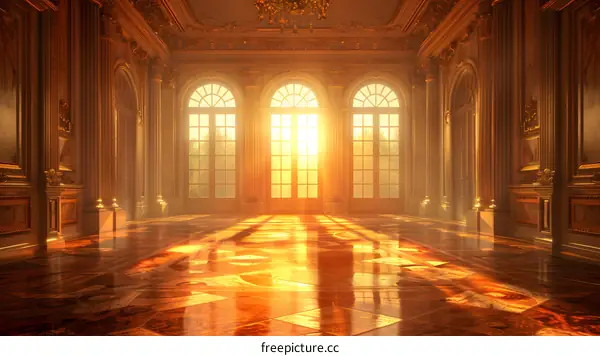 Sunlit opulent hall