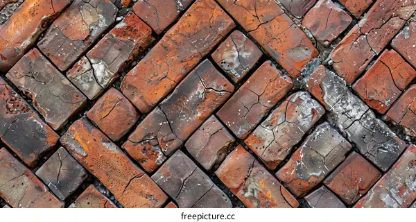 Red and Black Brick Wall Grunge Background